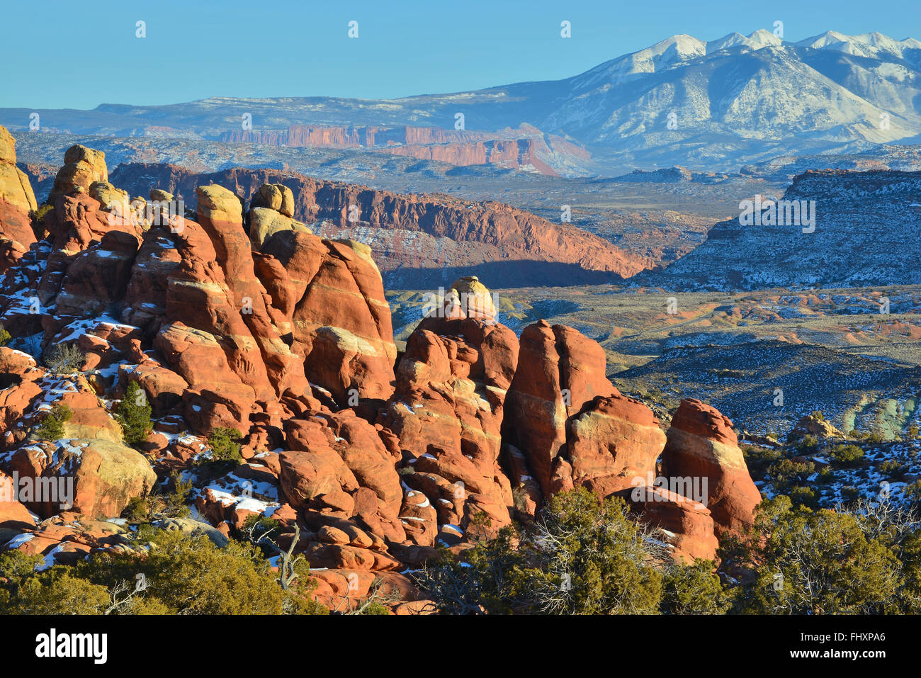 Fiery Furnace, Salt Valley and La Sal Mountains as seen from overlook