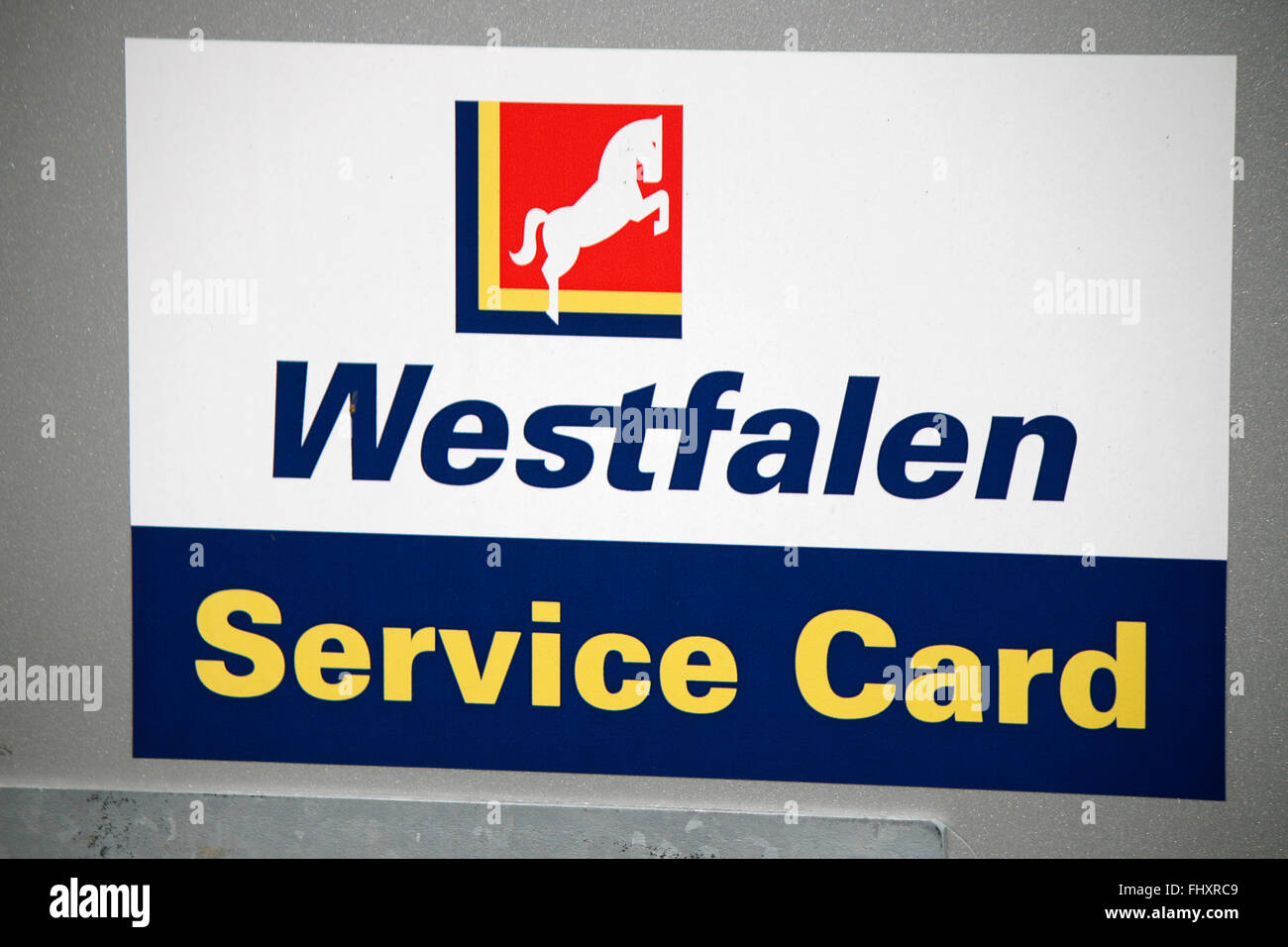 Markennamen: 'Westfalen Service Card', Berlin. Stock Photo