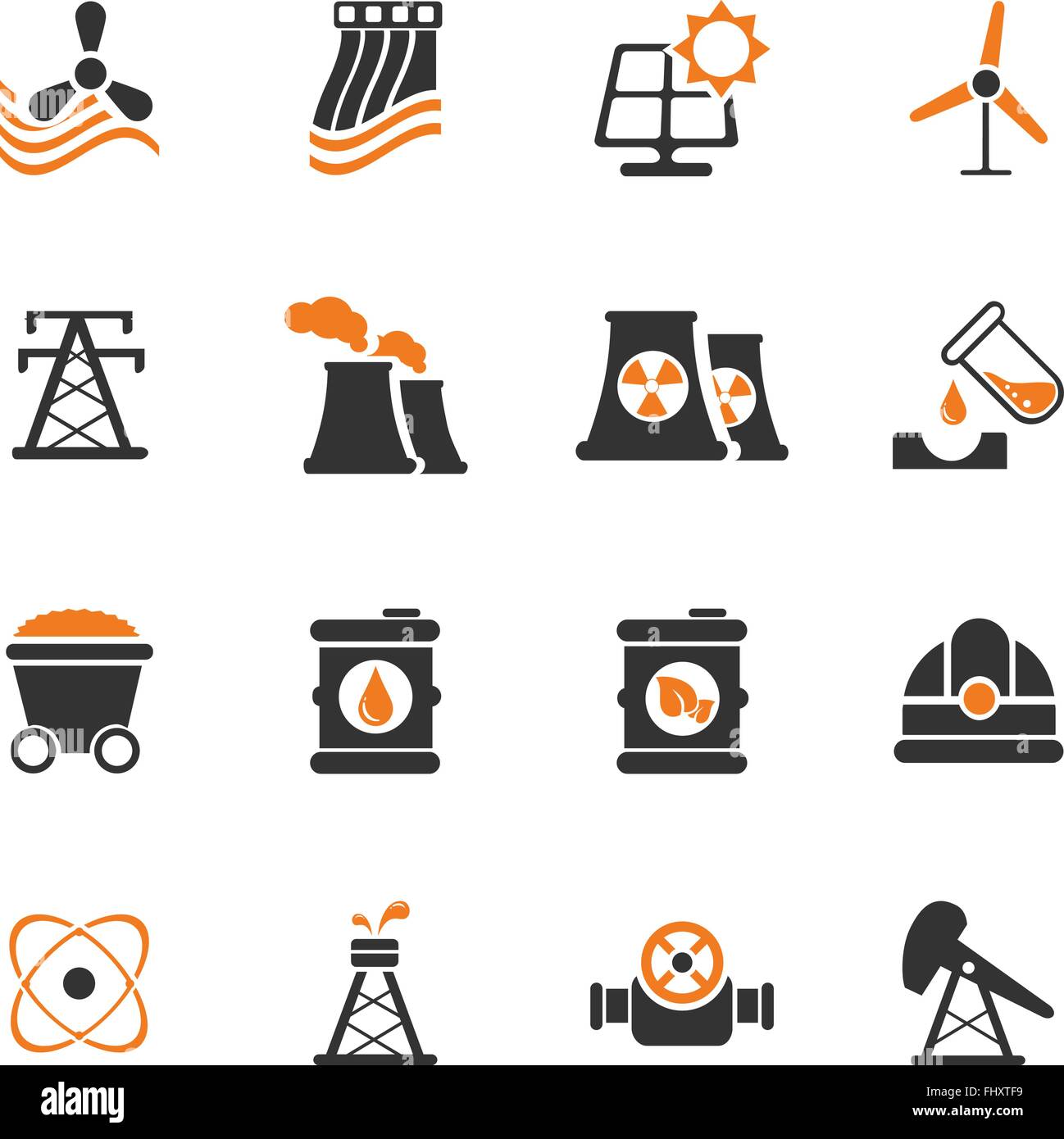 power and energy web icons for user interface design Stock Vector Image ...