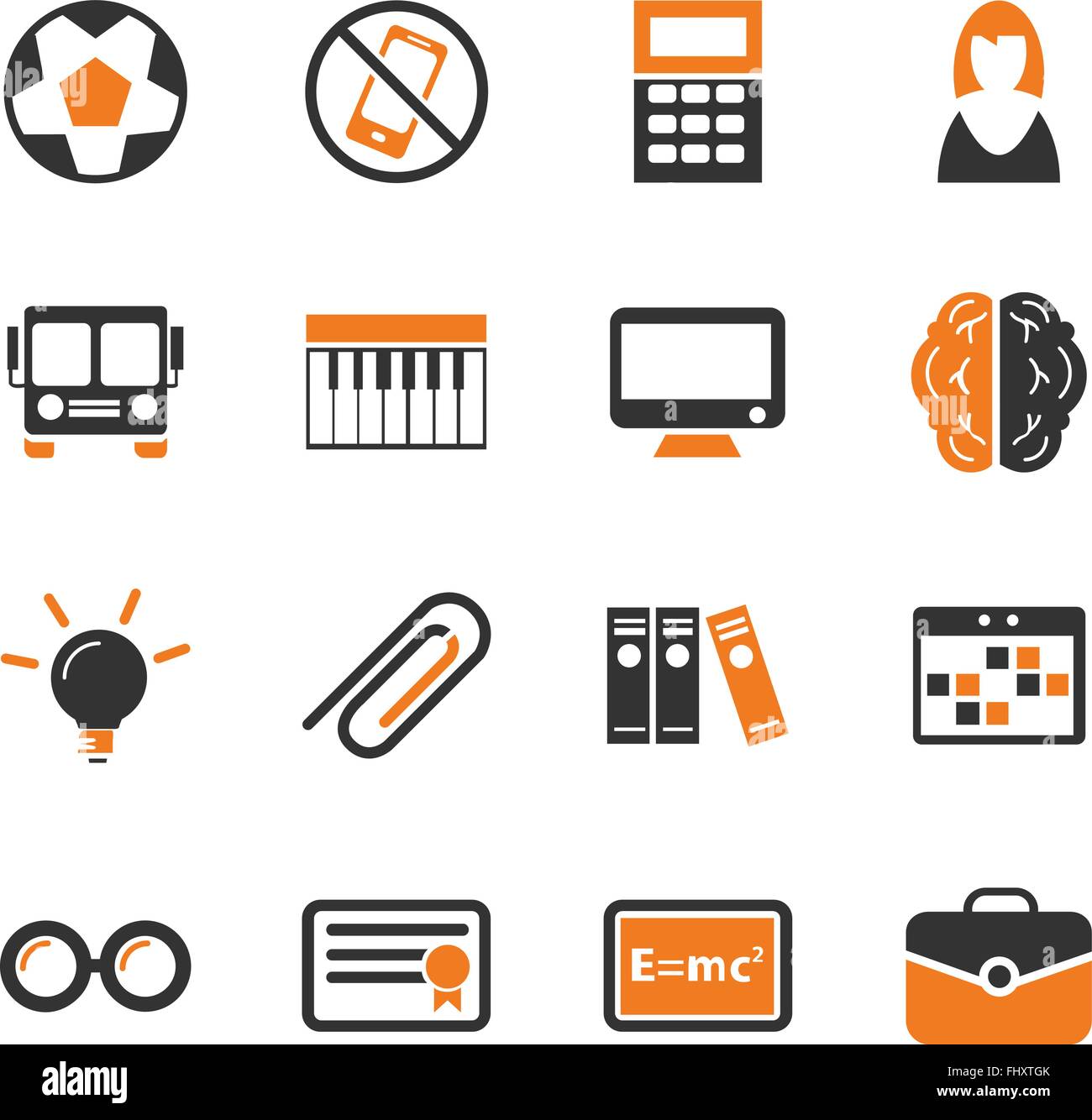 education web icons for user interface design Stock Vector