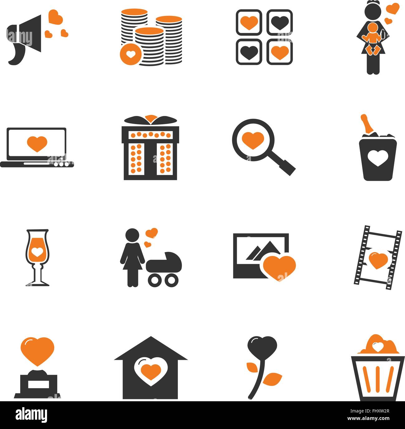 love web icons for user interface design Stock Vector Image & Art - Alamy