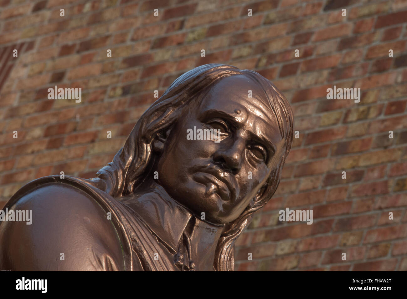 Oliver Cromwell memorial statue warrington cheshire Stock Photo