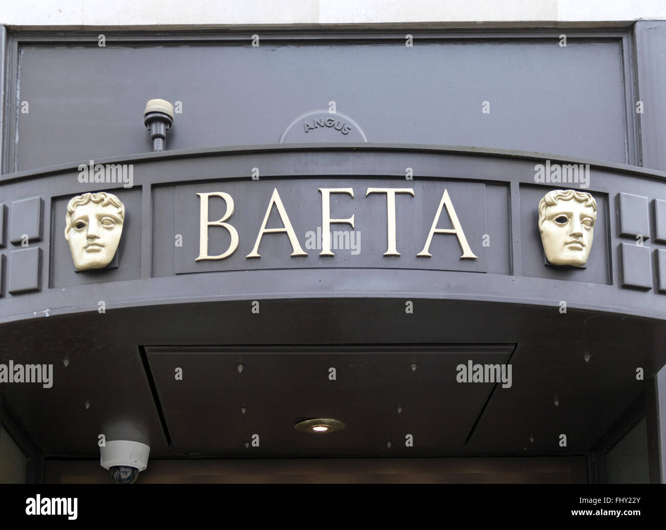 BAFTA entrance sign in London's Piccadilly Stock Photo