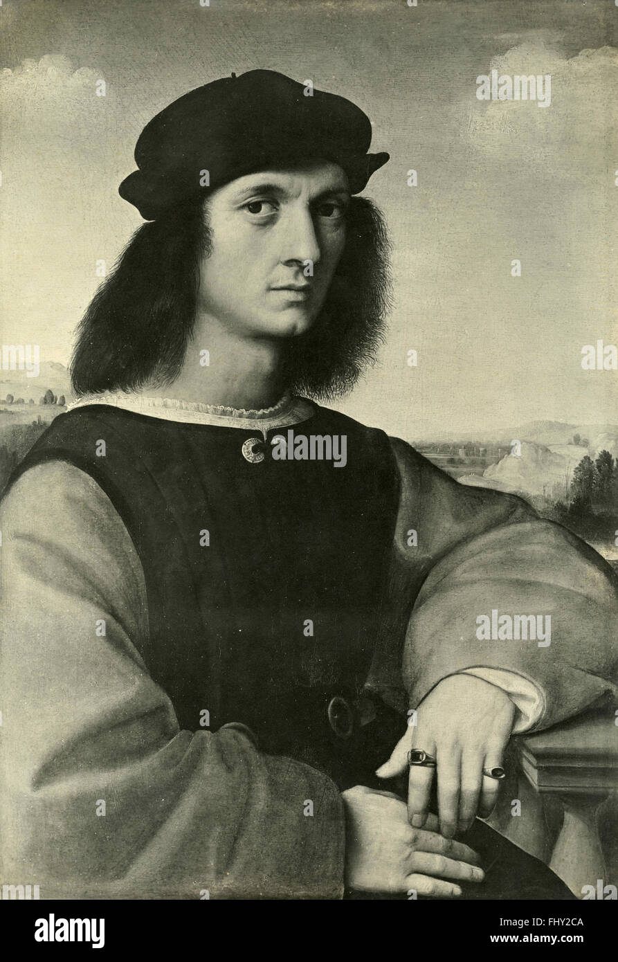 Portrait of Angelo Doni, painted by Raphael Stock Photo