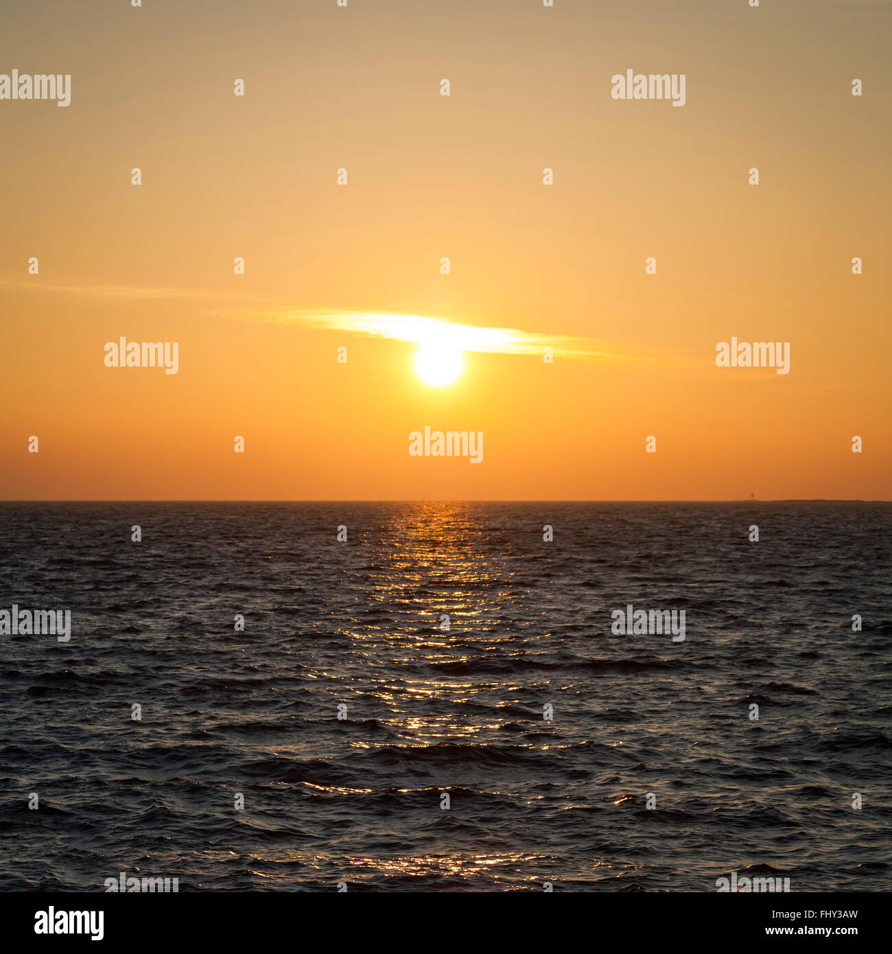 Sundown on Baltic Sea Stock Photo