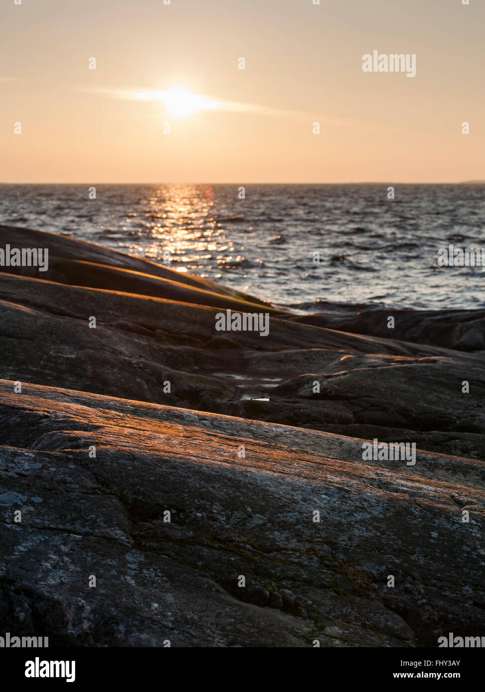 Sunset on Baltic Sea Stock Photo