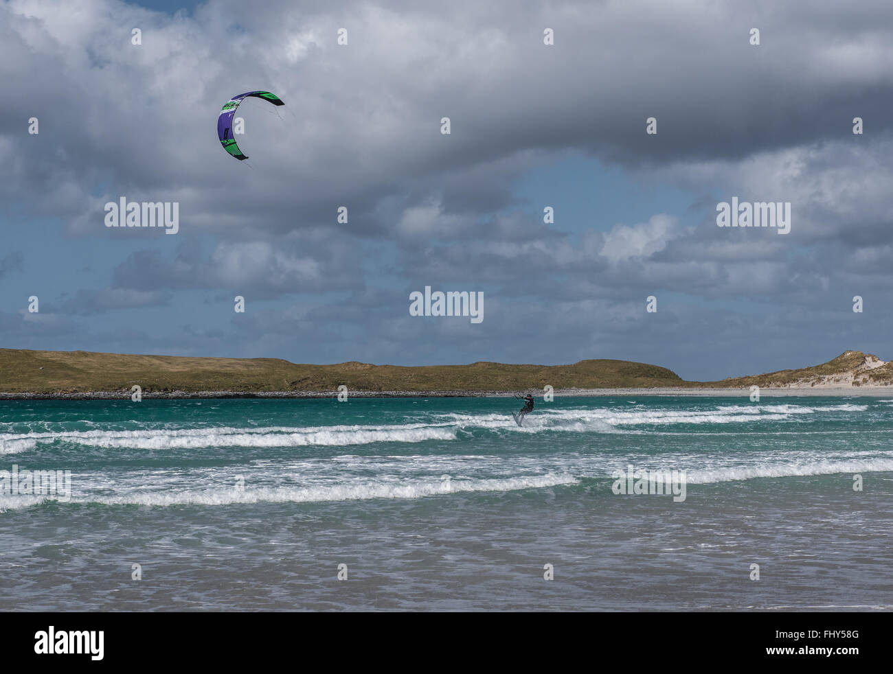 Kitesurfing in the Outer Hebrides Stock Photo Alamy