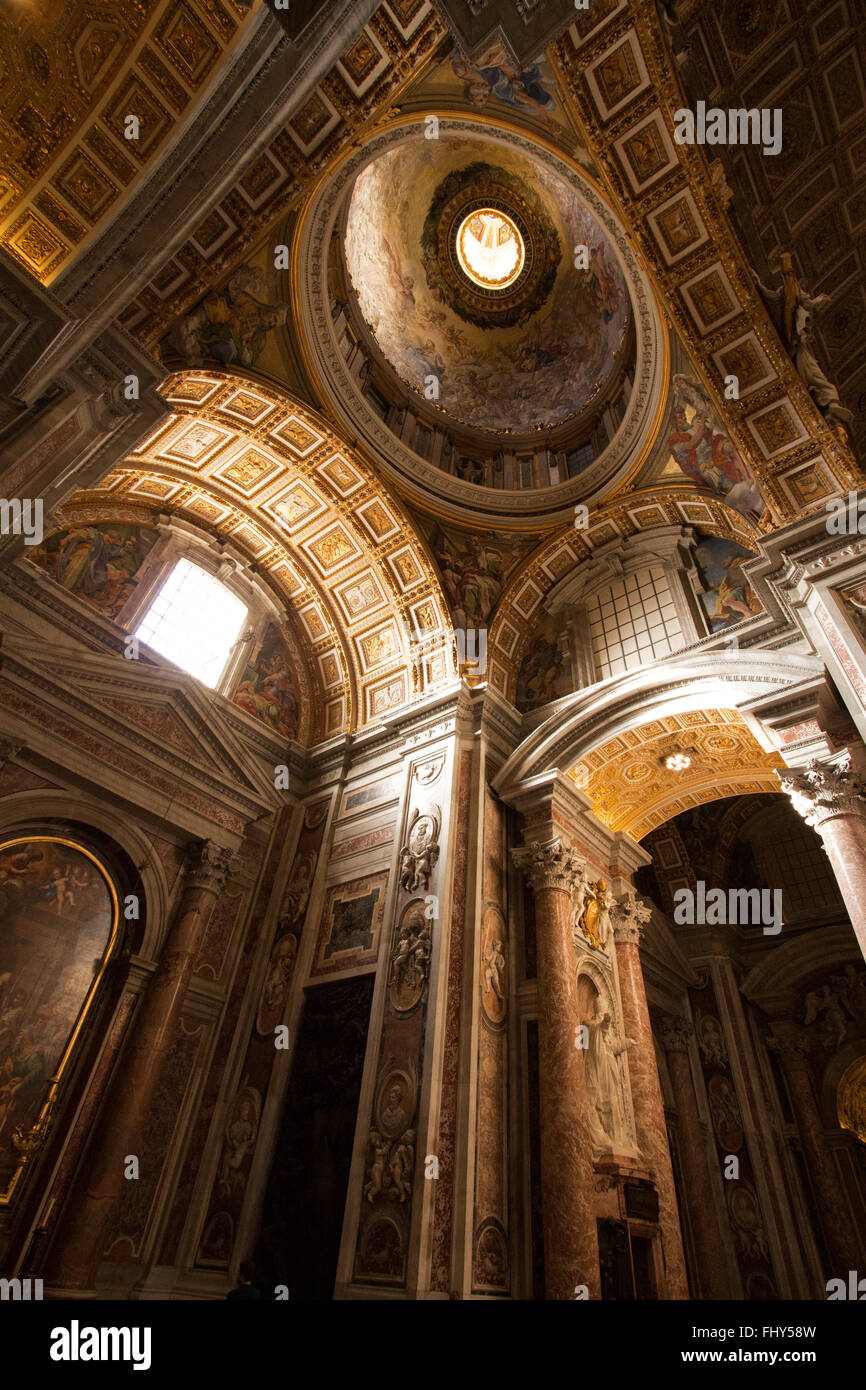 Inside St Peters Basilica Church, Rome, Italy Stock Photo