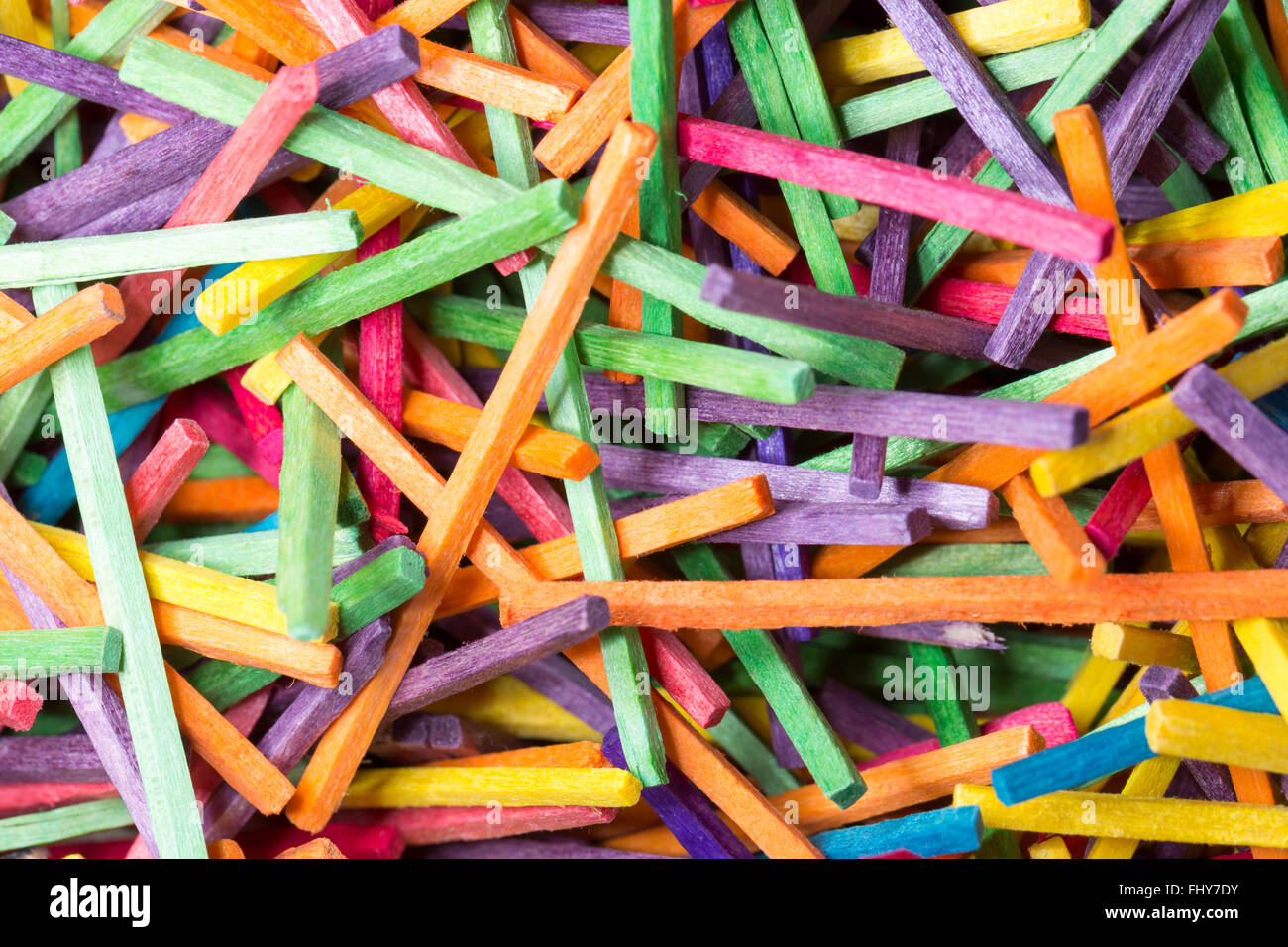 Colourful Matchsticks Close Up with out heads Stock Photo