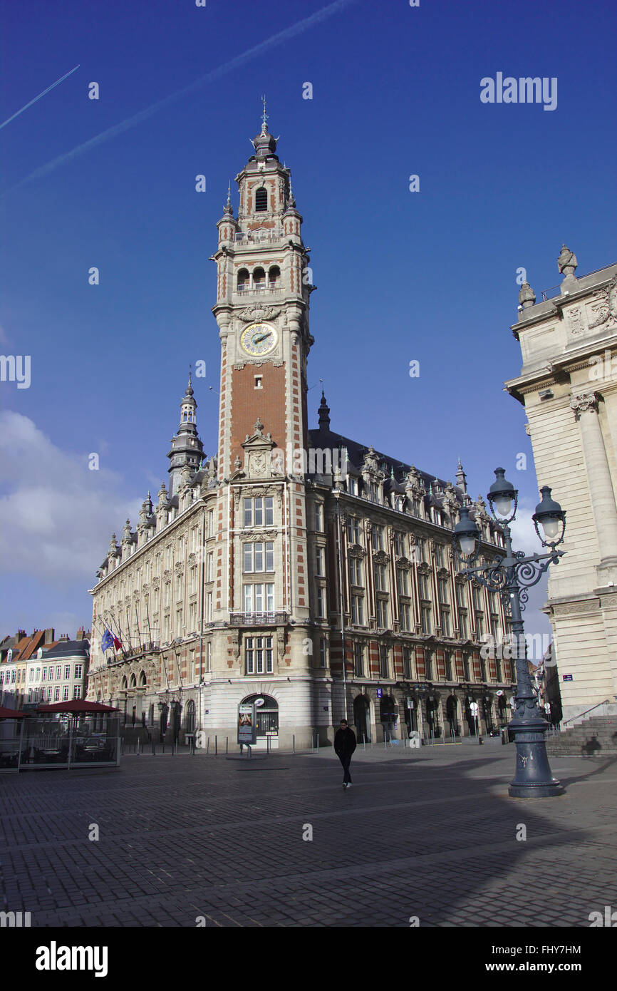 Old chamber of commerce, Lille, France Stock Photo