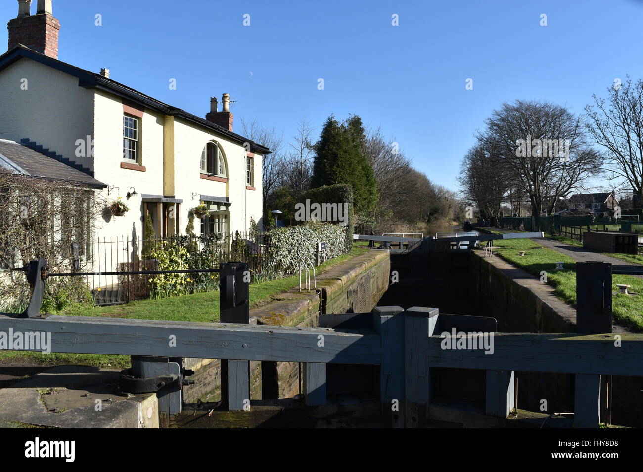 Tarvin Lock, Chester Canal, Chester. Stock Photo