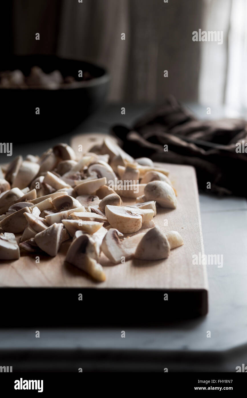 Raw Mushrooms Stock Photo