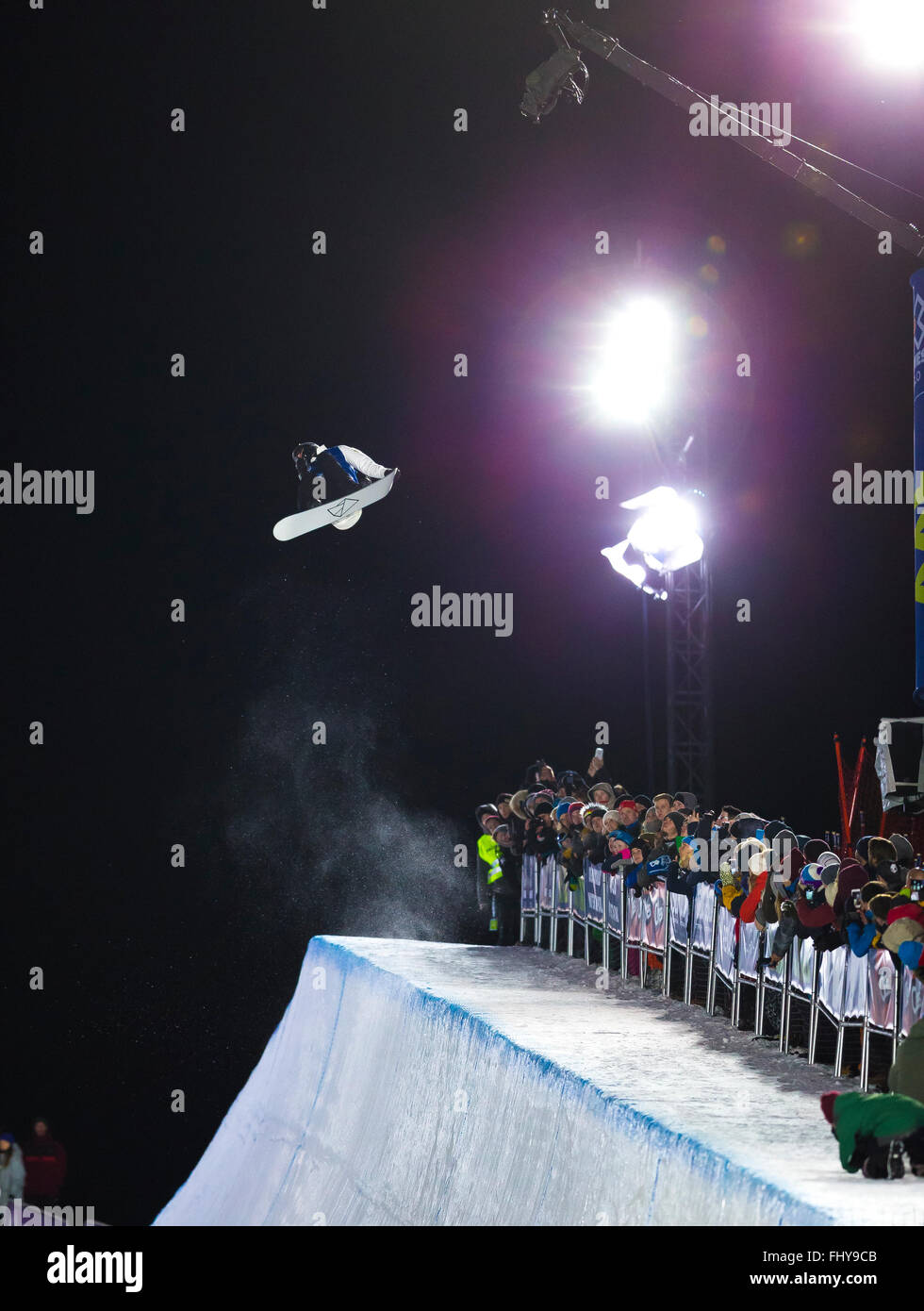 Wyller Oslo Winter Park, Oslo, Norway. 26th Feb, 2016. Red Bull X Games. Men's Snowboard