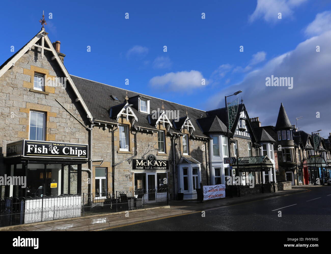 Exterior of McKays Hotel Pitlochry Scotland February 2016 Stock Photo