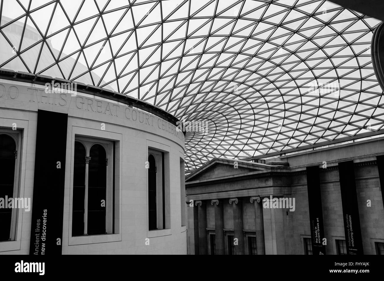 British museum roof during London fashion week.  LFW Stock Photo
