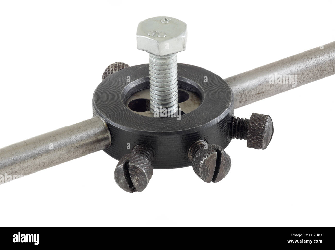 screw, thread cutting die isolated on white background, clipping path