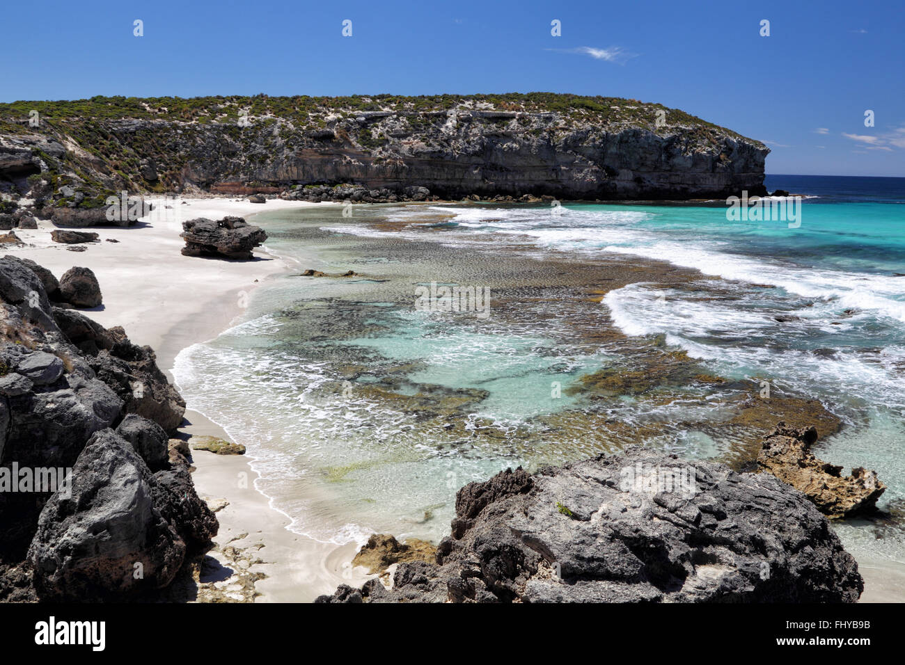 Coastal landscape in Pennington Bay on Kangaroo Island, South Australia, Australia. Stock Photo
