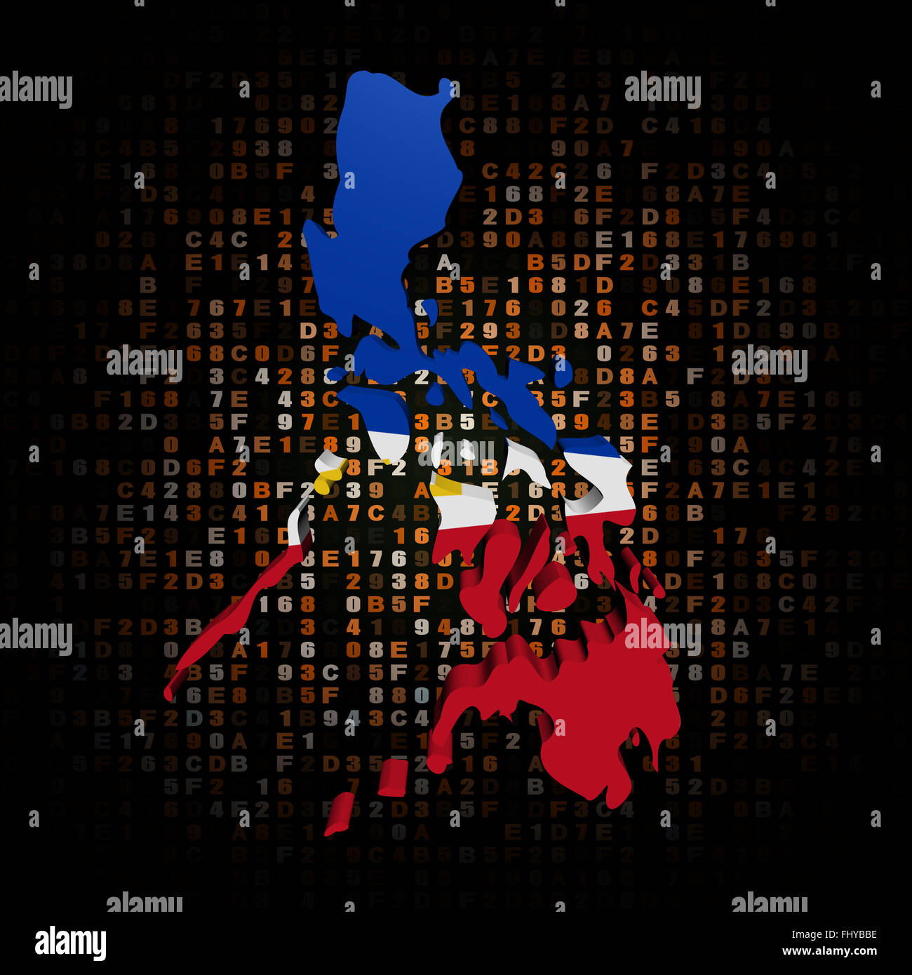 Philippines map flag on hex code illustration Stock Photo Alamy