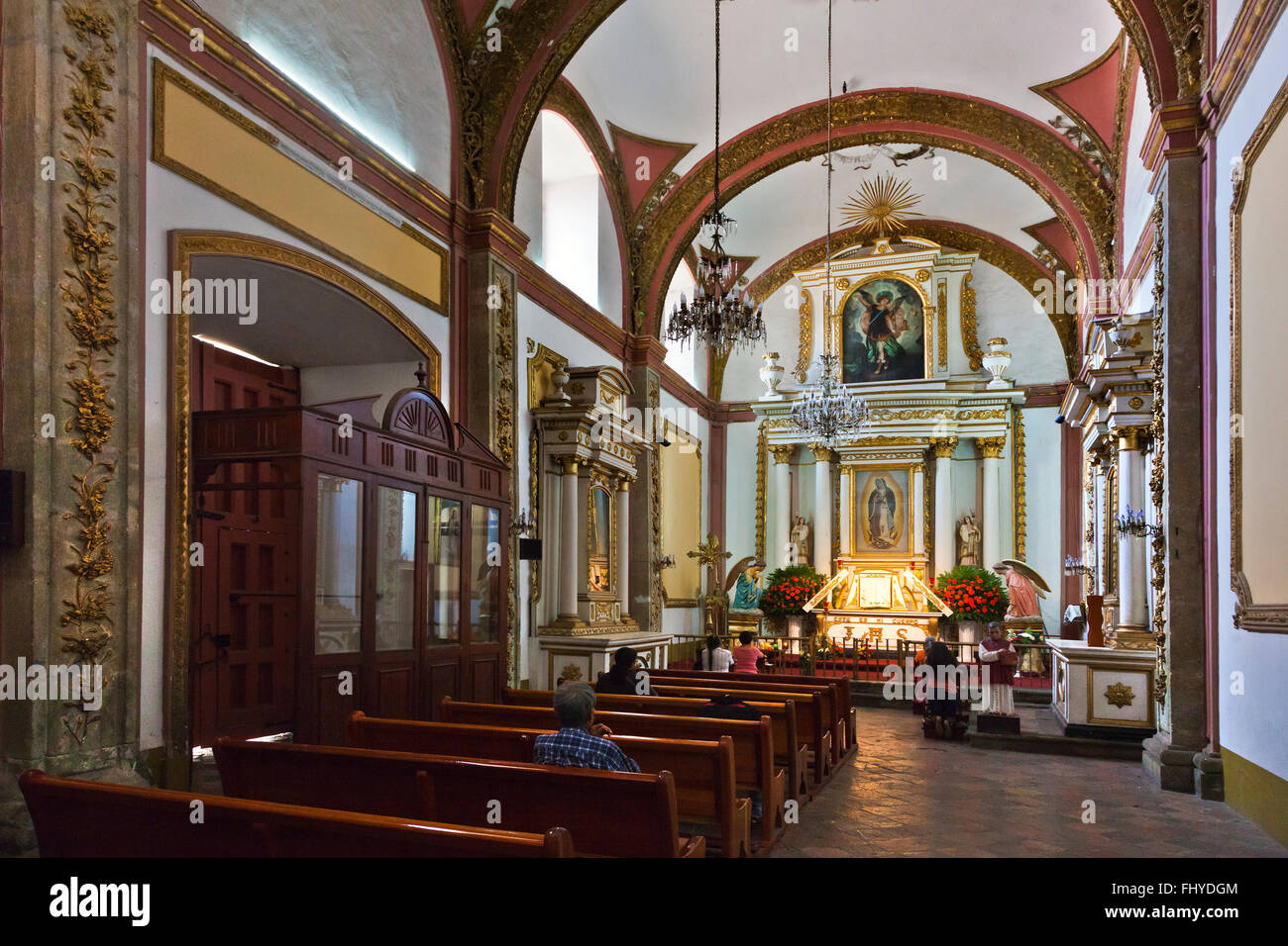 Side CHAPEL in the OAXACAN CATHEDRAL  - OAXACA, MEXICO Stock Photo