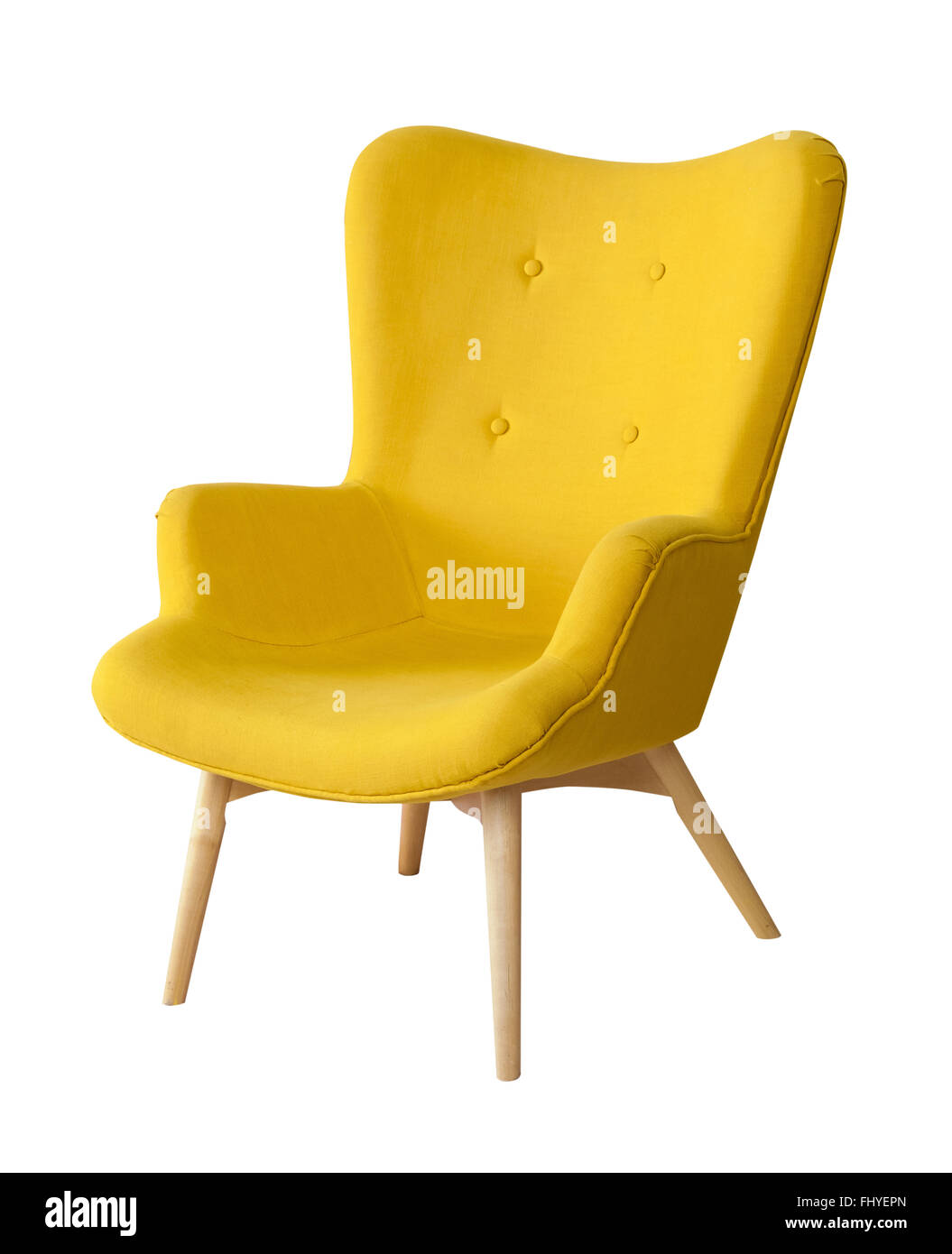 Yellow modern chair isolated Stock Photo