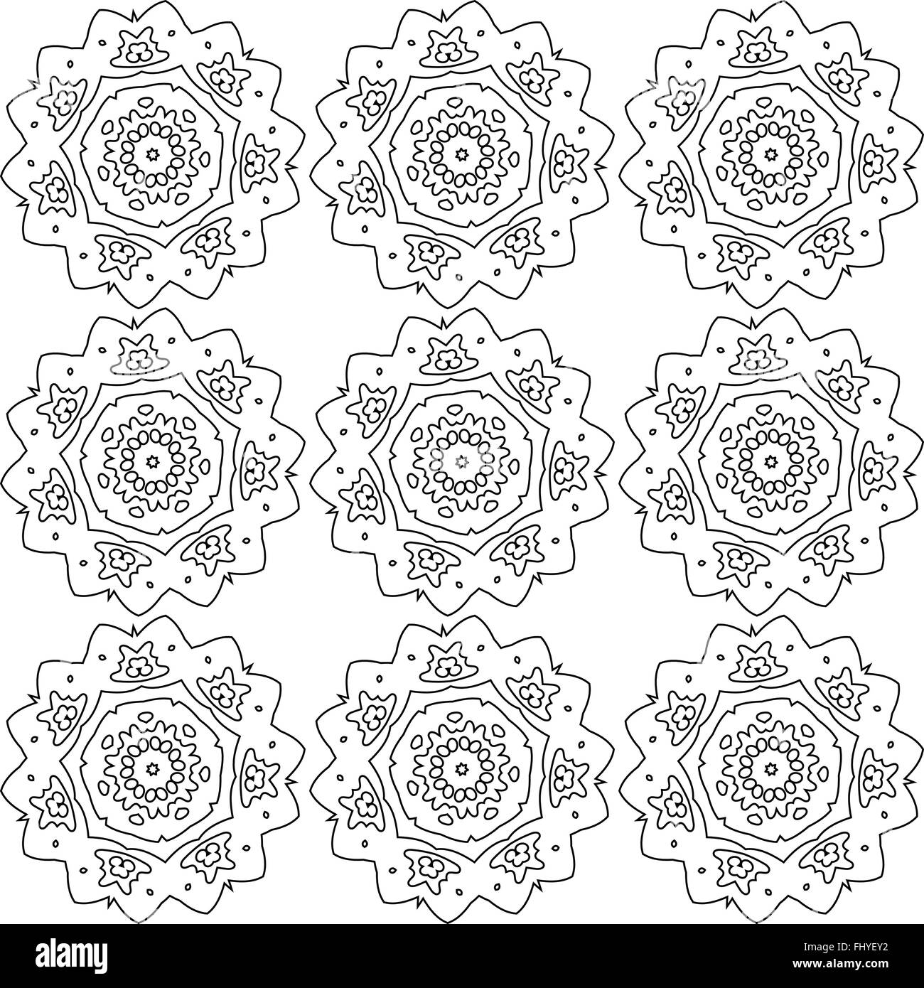 Black and white abstract flowers lace print. Digital background vector ...