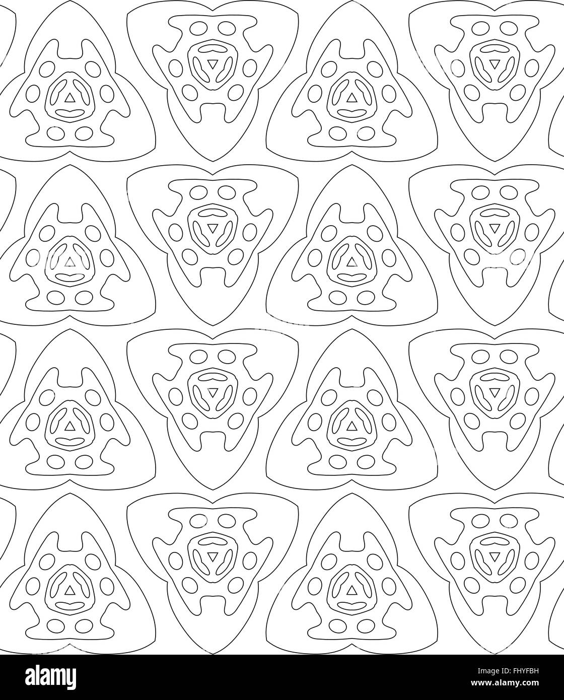 Black and white abstract flowers print. Digital background vector ...