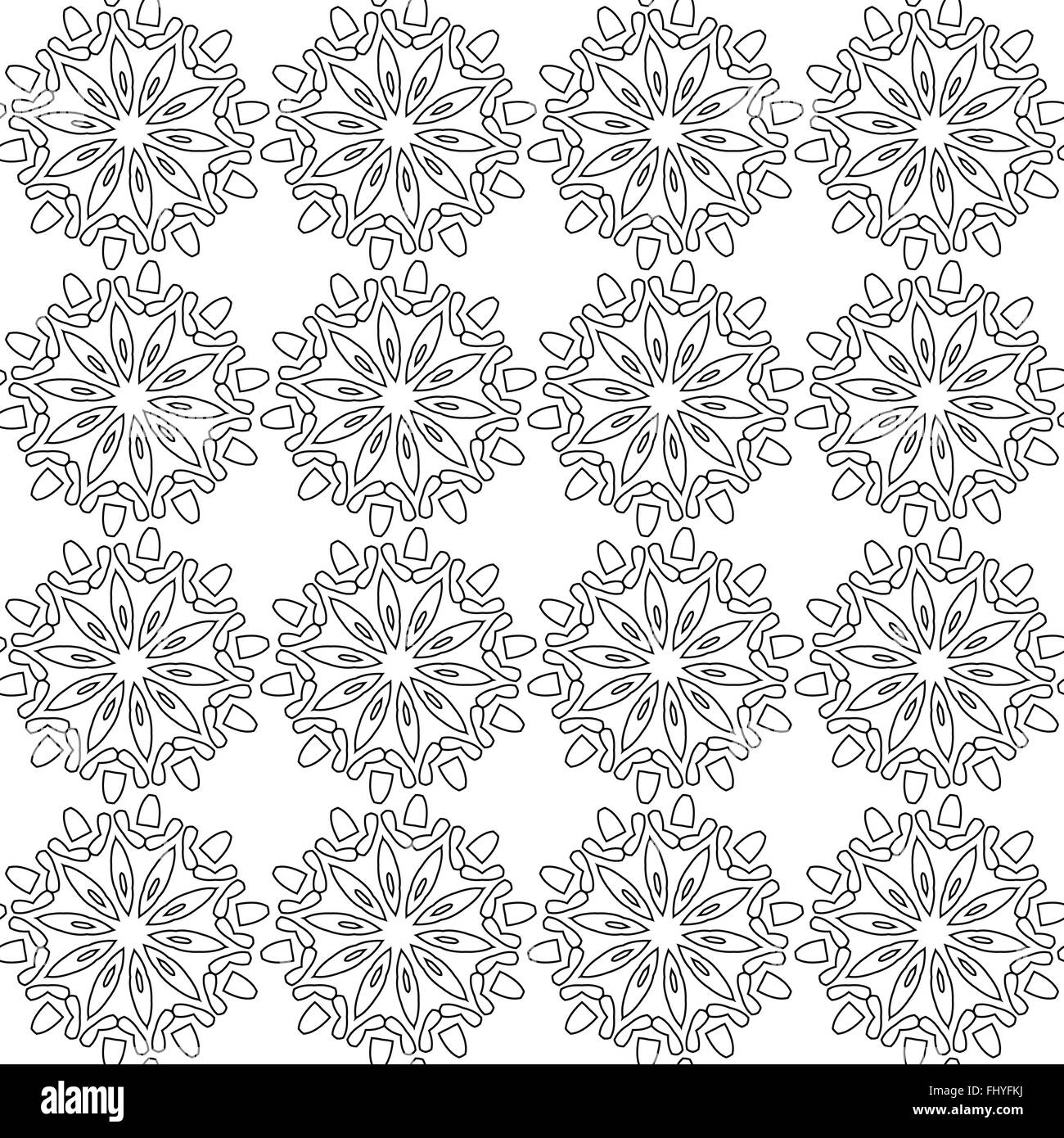 Black and white abstract flowers lace print. Digital background vector ...