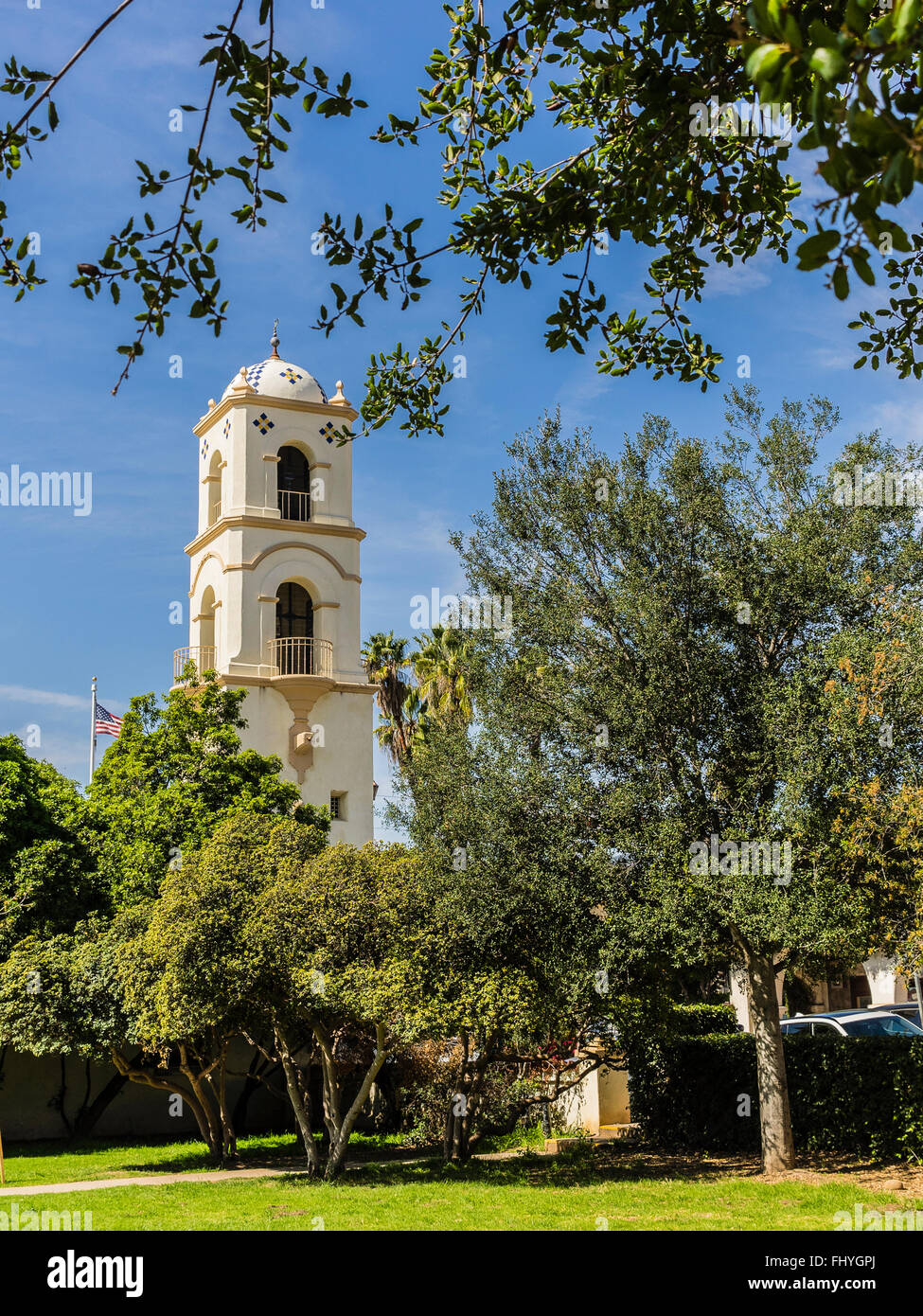 The historic colonial revival style Post Office Bell Tower, city