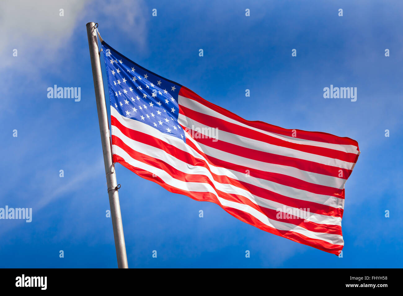 American flag waving Stock Photo Alamy