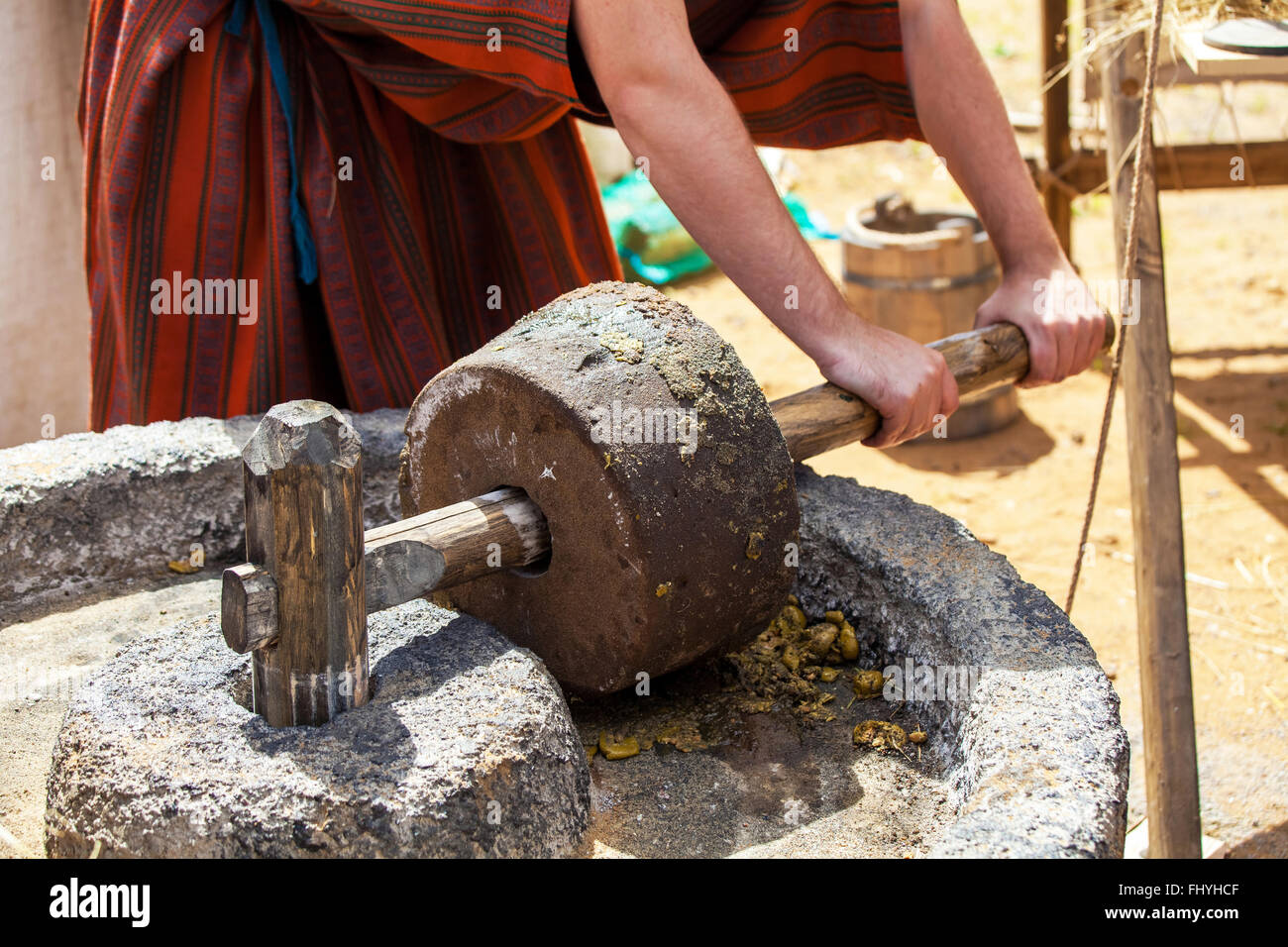 Making olive oil in ancient times Stock Photo Alamy