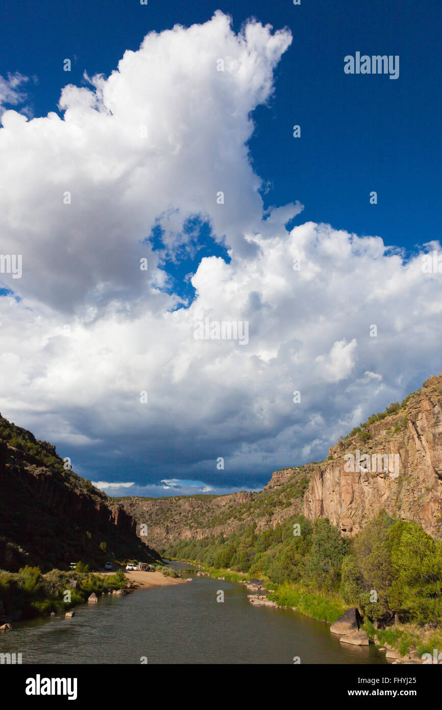NEW MEXICO D31 vertical USA verticals cloud river desert sage plant ecosystem landscape scenic geology America scenic vista The Stock Photo