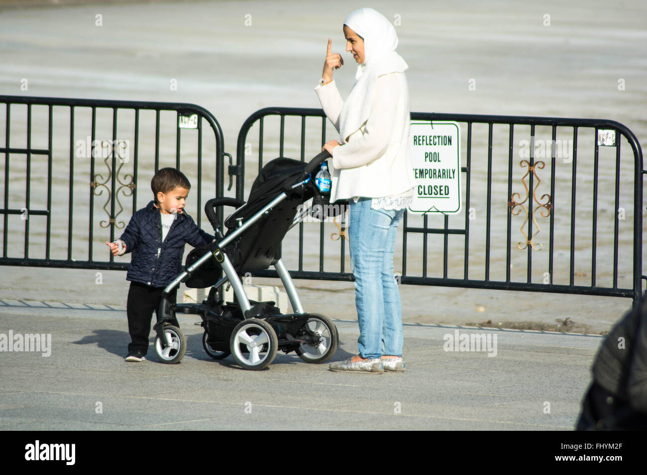Mother with a child in Washington DC Stock Photo