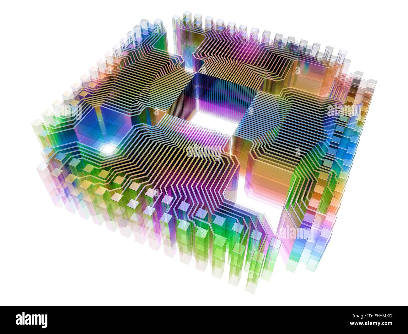 Quantum computer. Conceptual computer artwork of electronic circuitry ...