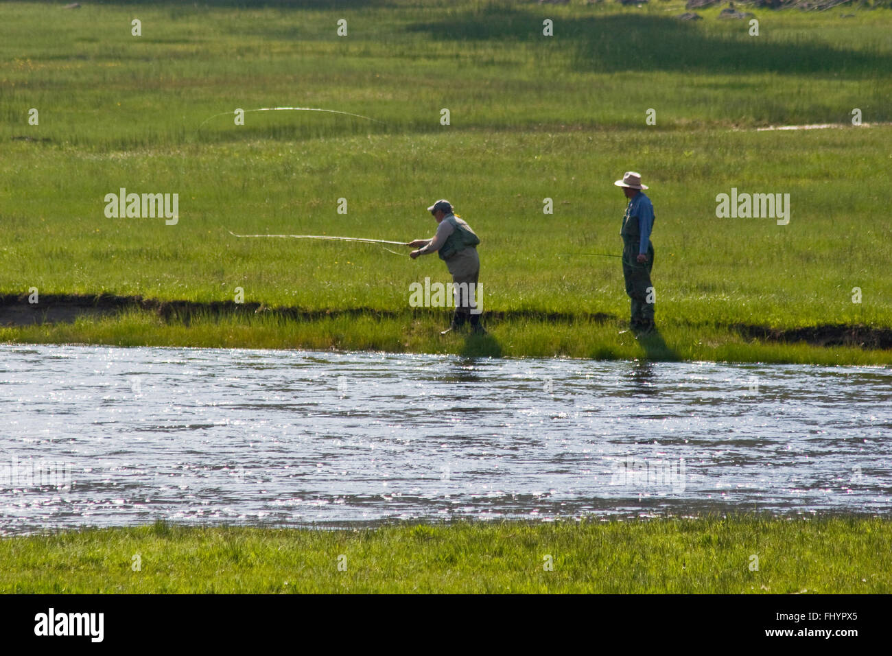 FLY FISHING in the YELLOWSTONE RIVER YELLOWSTONE NATIONAL PARK