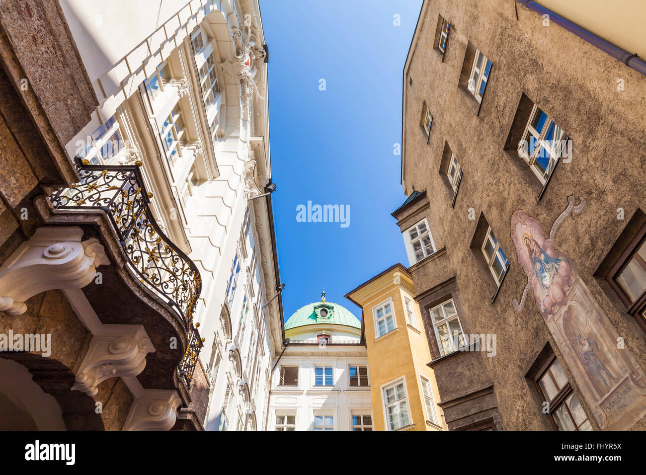Austria, Tyrol, Innsbruck, Hofgasse, alley, Hofburg Palace left Stock
