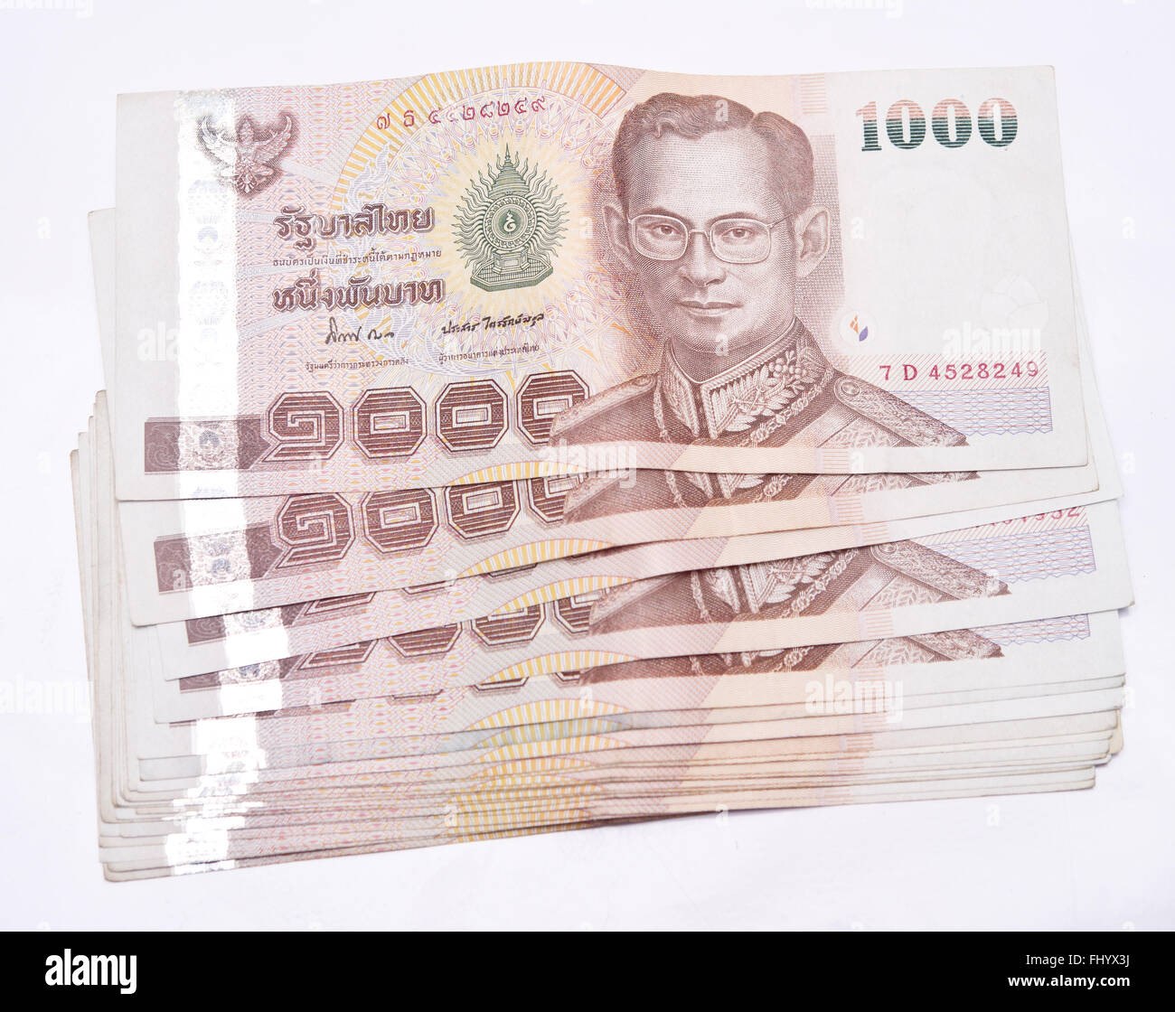 close up of Thai banknotes 1000 baht Stock Photo