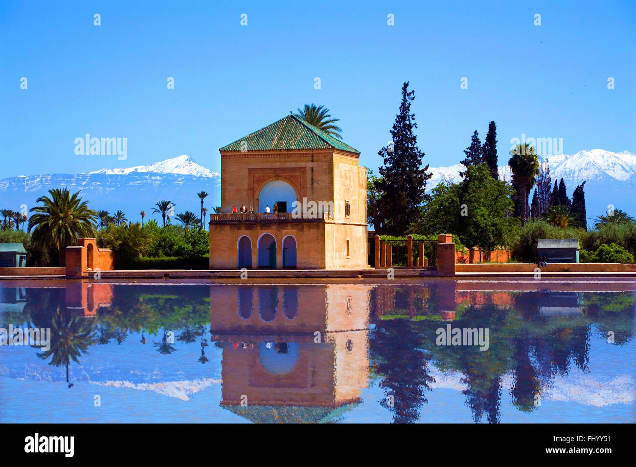 The beautiful La Menara in Marrakech Morocco. Stock Photo