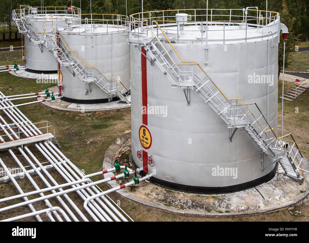 old oil storage tanks Stock Photo Alamy