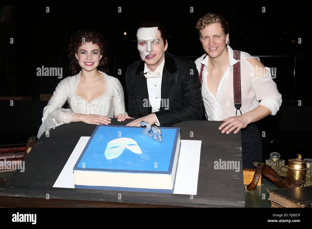 The 28th anniversary of the Broadway musical The Phantom of the Opera at the Majestic Theatre.  Featuring: Julia Udine, James Barbour, Jeremy Hays Where: New York, New York, United States When: 26 Jan 2016 Stock Photo