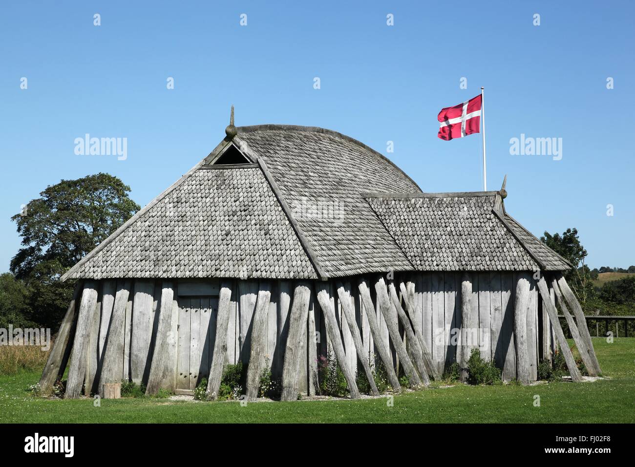Viking house in the city of Hobro, Denmark Stock Photo