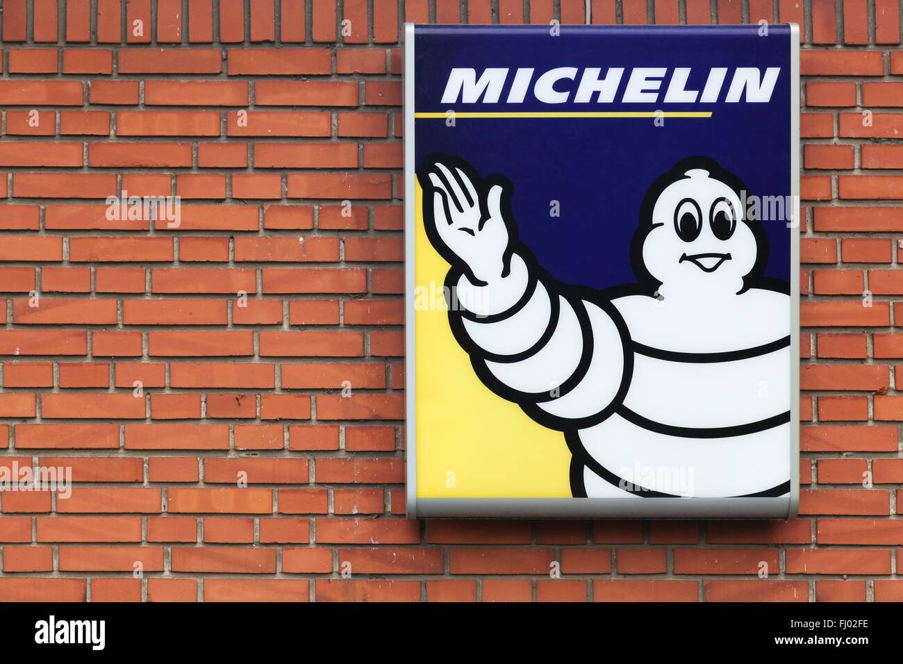 Michelin logo on a wall Stock Photo