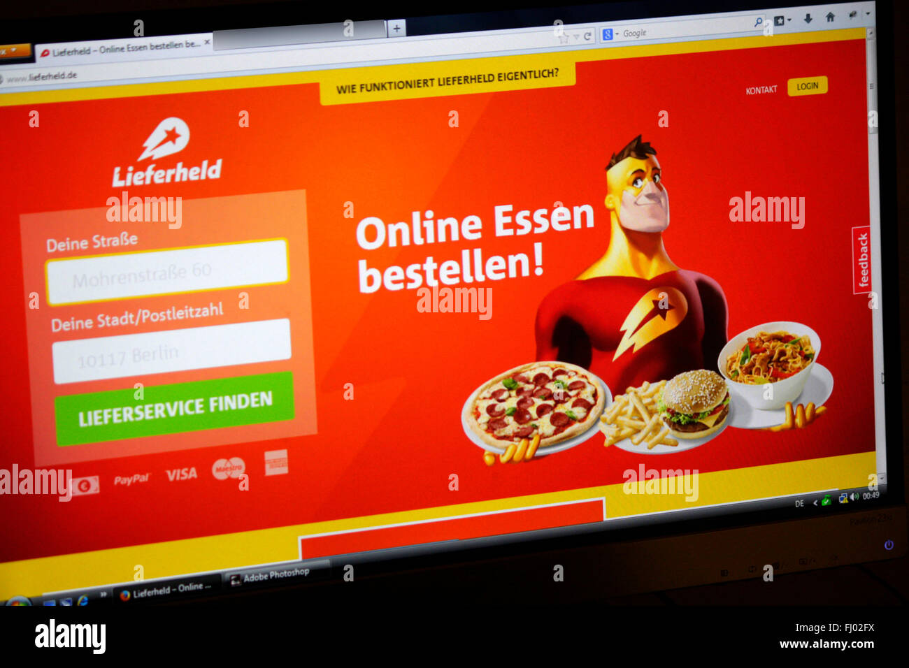 Markenname: 'Lieferheld' (Delivery Hero), Berlin. Stock Photo