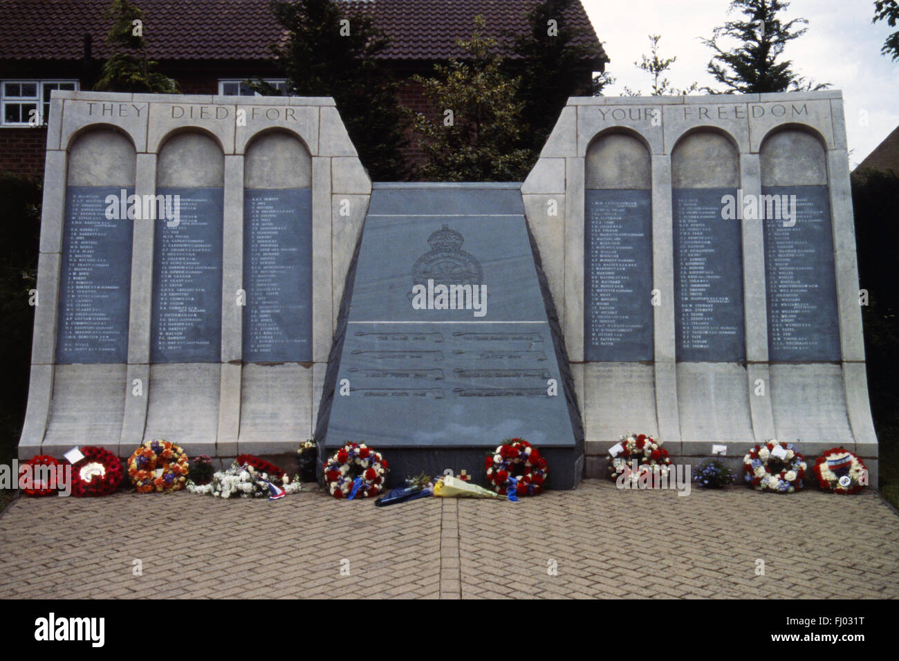 617 Squadron Memorial, Woodhall Spa, Lincolnshire, England Stock Photo