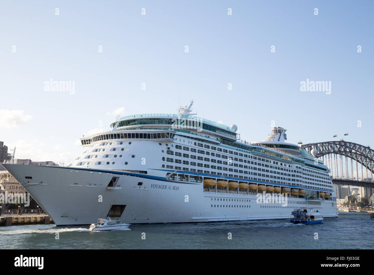 The Royal Caribbean International cruise ship Voyager of the Seas moored at the Overseas Passenger Terminal in Sydney, Australia Stock Photo