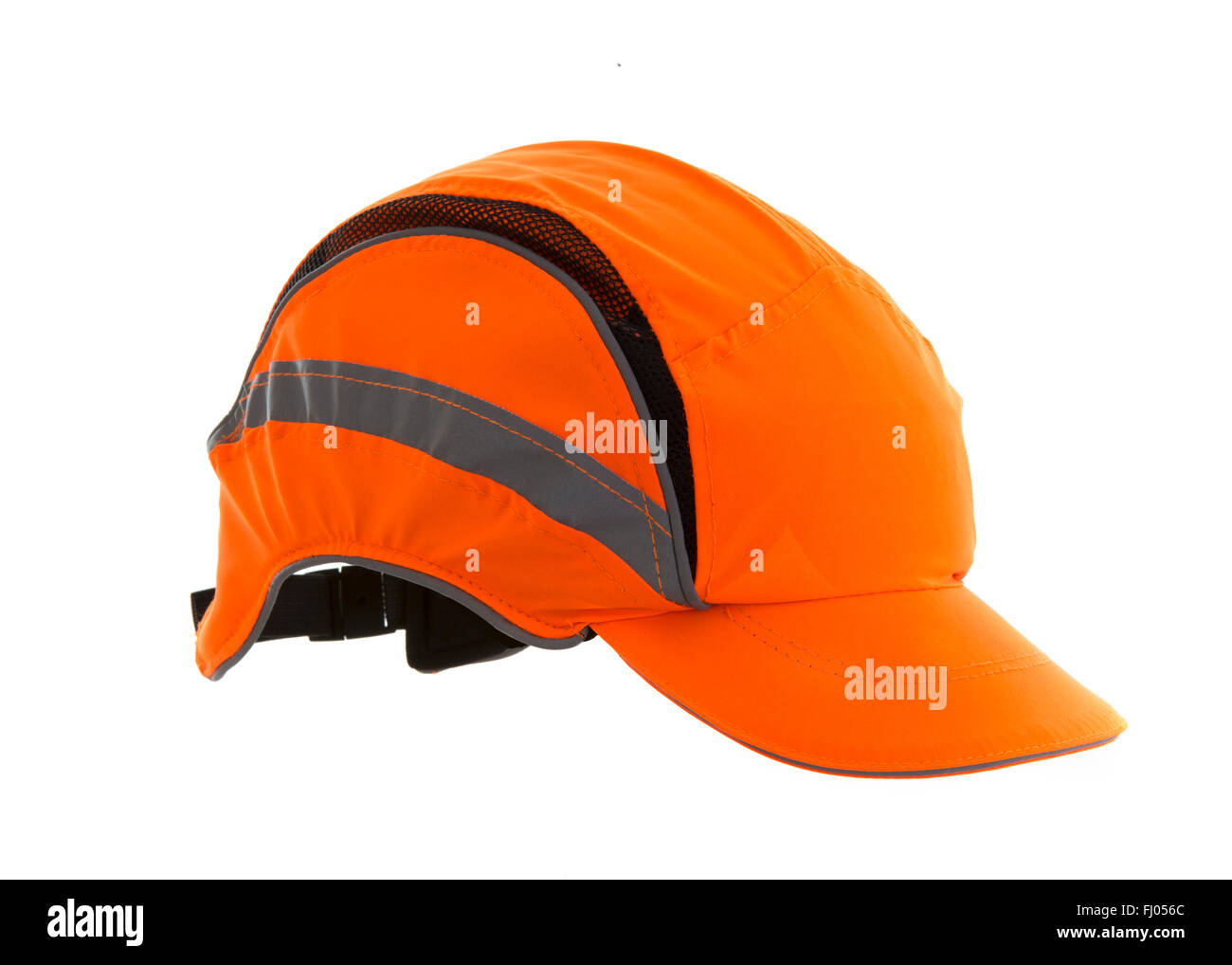 Orange Bump Cap Safety Hat on a White Background Stock Photo