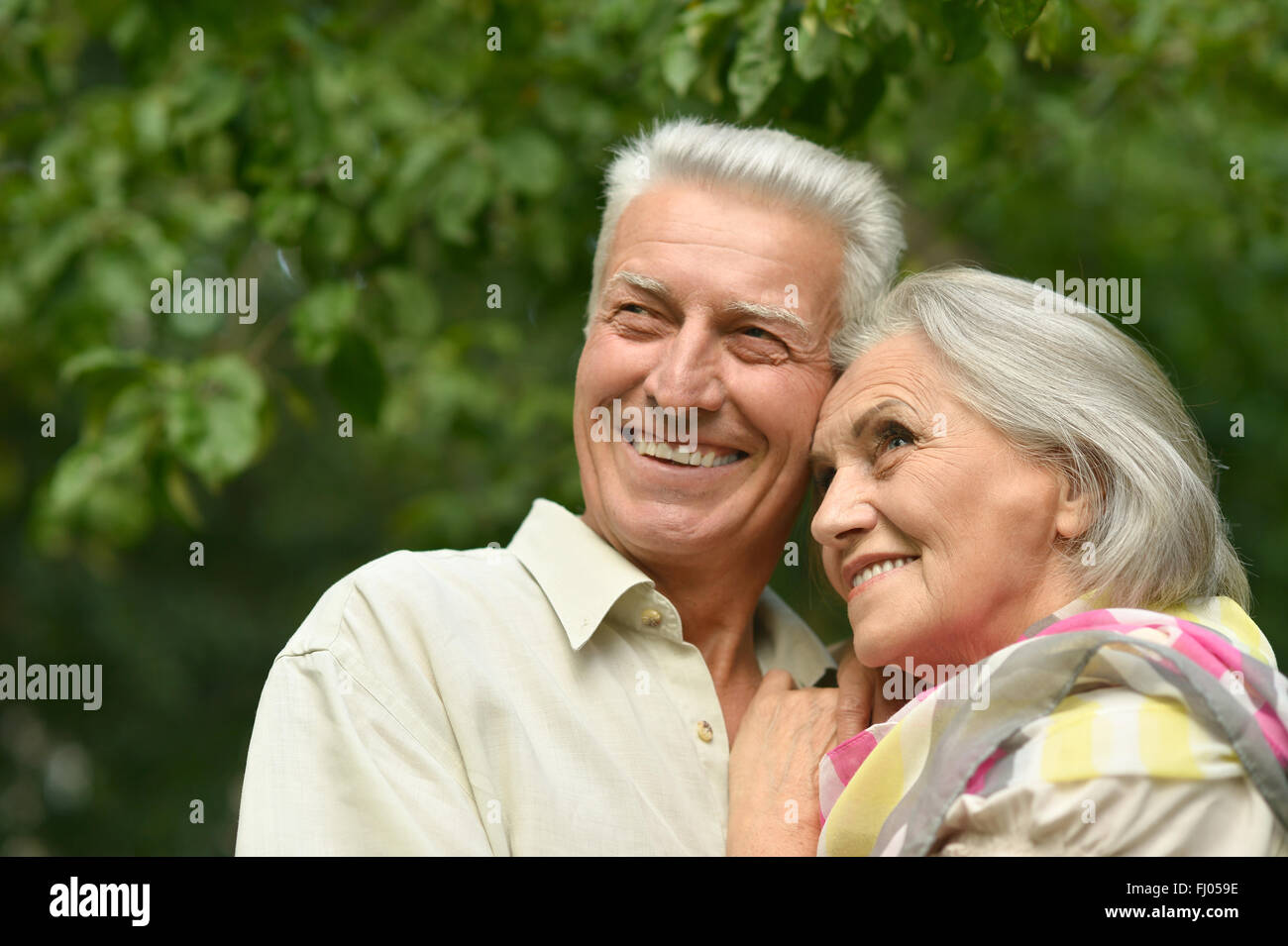 senior couple in summer park Stock Photo - Alamy