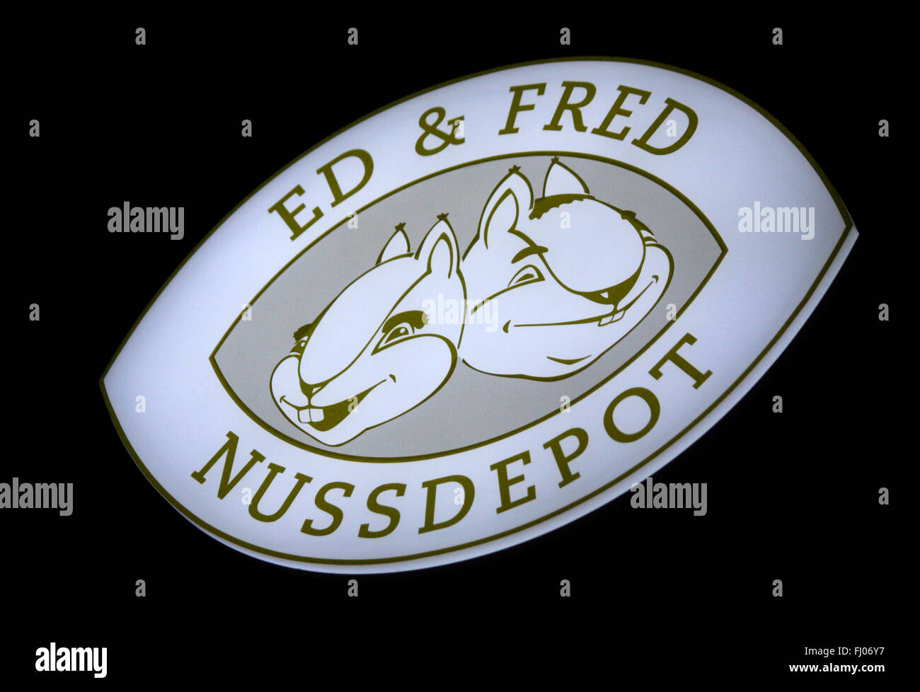Markenname: 'Ed & Fred Nussdepot', Berlin. Stock Photo