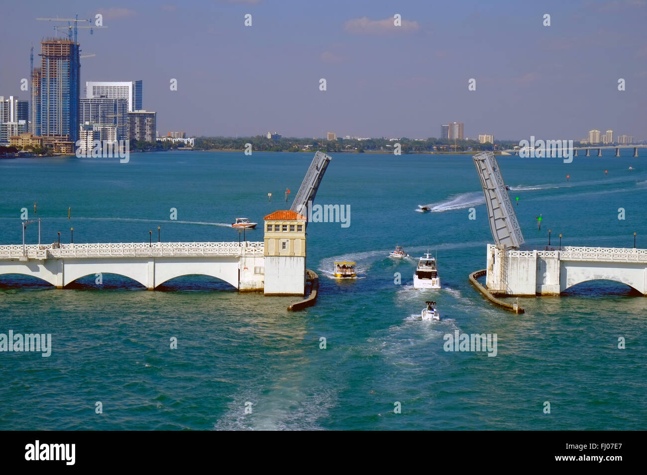 Venetian Causeway Bridge Miami Florida FL Stock Photo