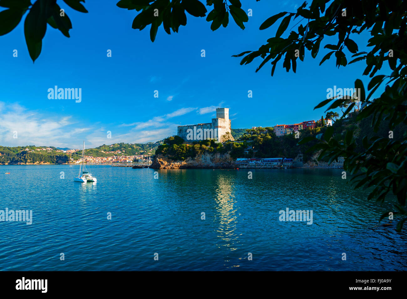 beautiful lerici castle view in the summer Stock Photo