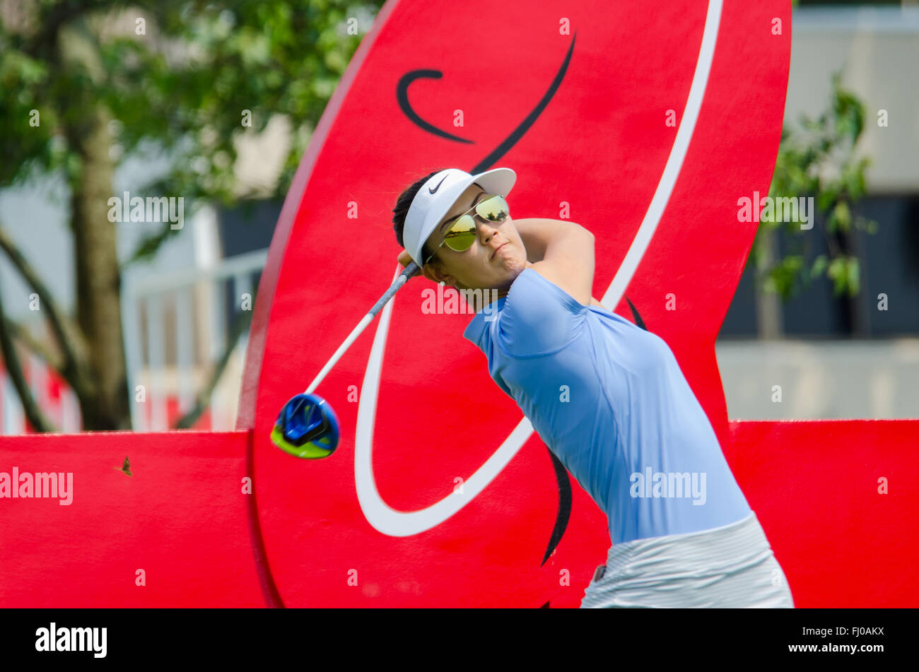 Chonburi, Thailand. 27th Feb, 2016. CHONBURI - FEBRUARY 27: Michelle Wie of USA in Honda LPGA Thailand 2016 at Siam Country Club, Pattaya Old Course on February 27, 2016 in Chonburi, Thailand. Credit:  Chatchai Somwat/Alamy Live News Stock Photo